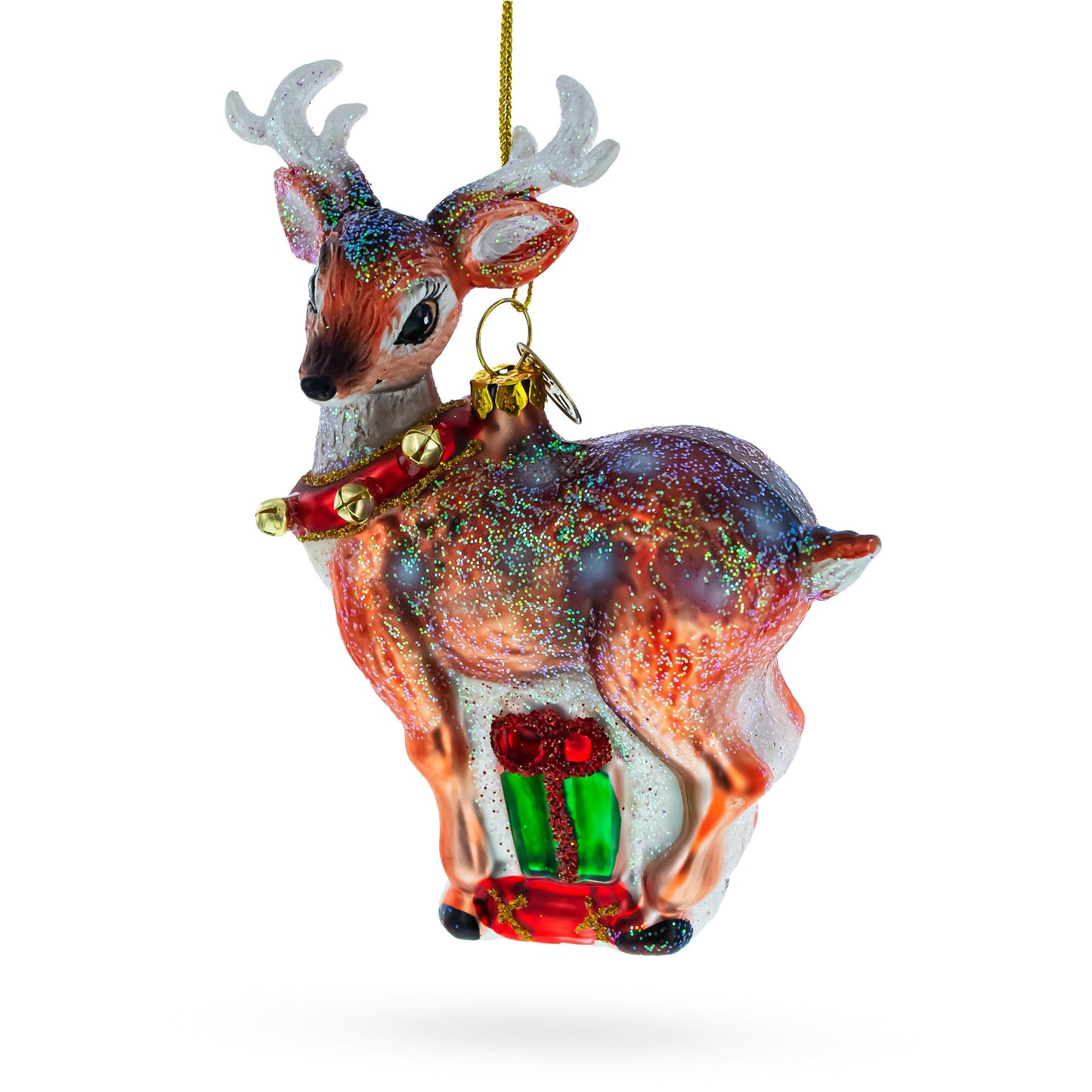 Fawn Baby Deer Blown Glass Christmas Ornament