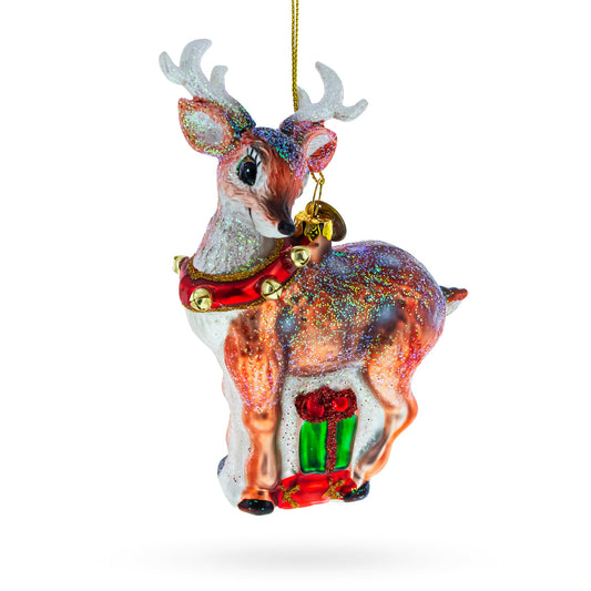 Fawn Baby Deer Blown Glass Christmas Ornament