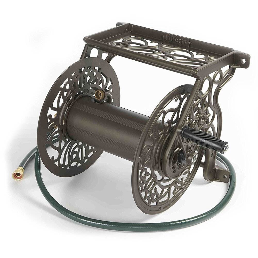 Liberty Garden LBG-704 125' Steel Decorative Garden Hose Wall Mounted Reel