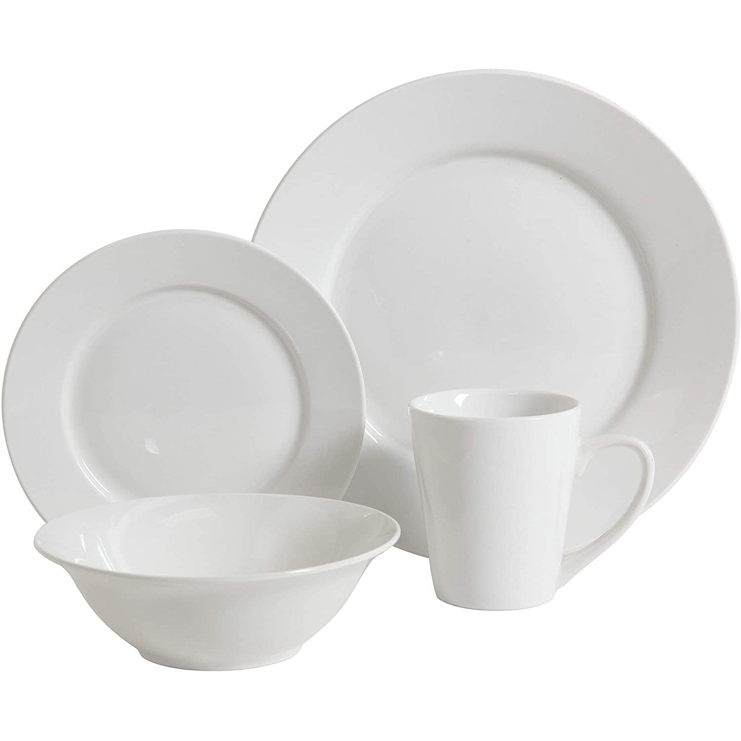 Gibson Porcelain Zen Buffet 16 Piece Round Full Dinnerware Set, White (2 Pack)