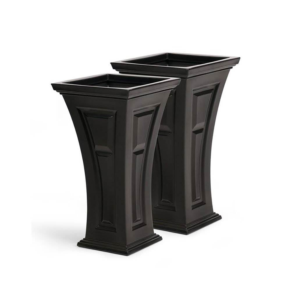 FCMP Outdoor Heritage Self Watering Outdoor Garden Patio Planter Pot, 2 Pack