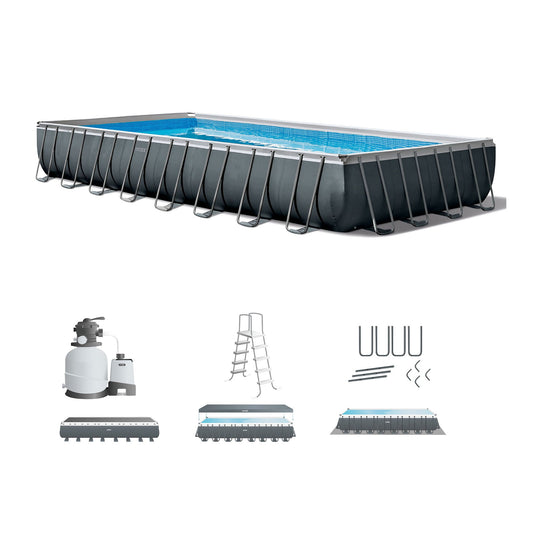 Intex 32' x 16' x 52" Rectangular Ultra XTR Frame Above Ground Swimming Pool Set