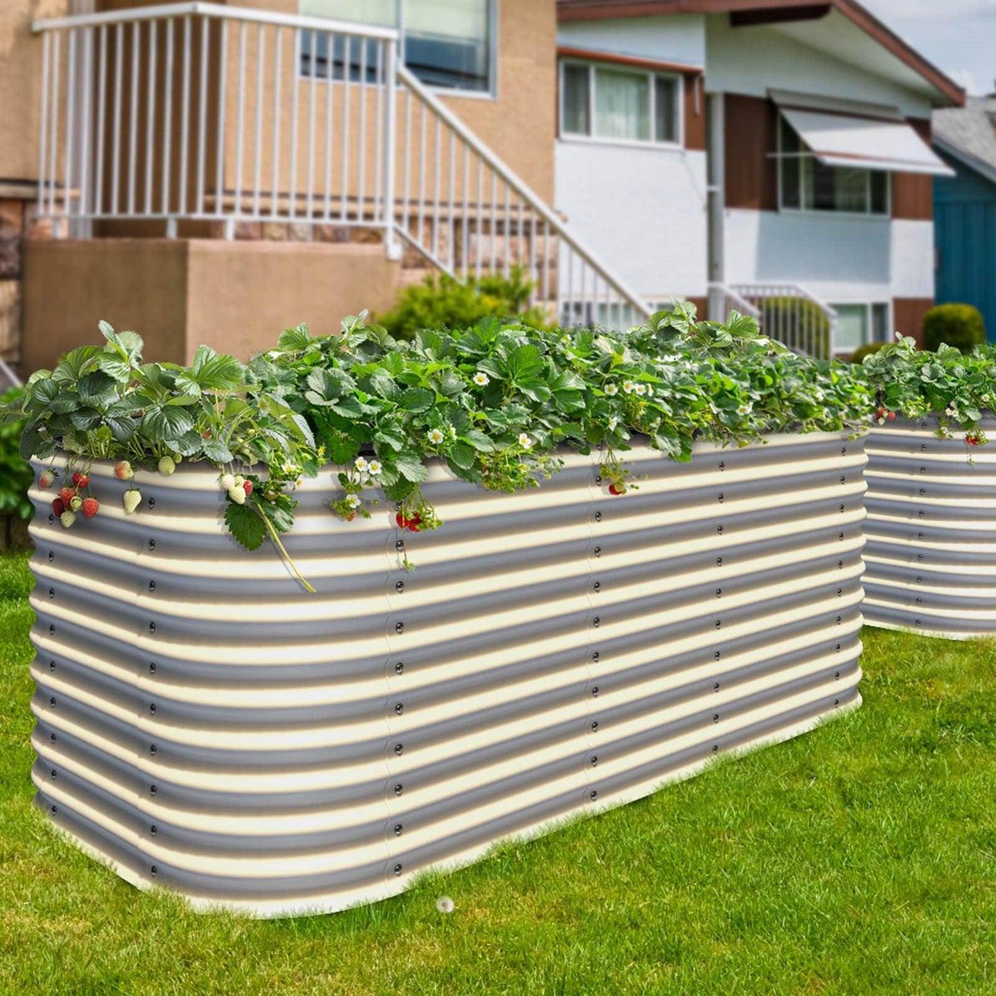 32" Tall, 12-in-1 Raised Garden Bed, in Ivory