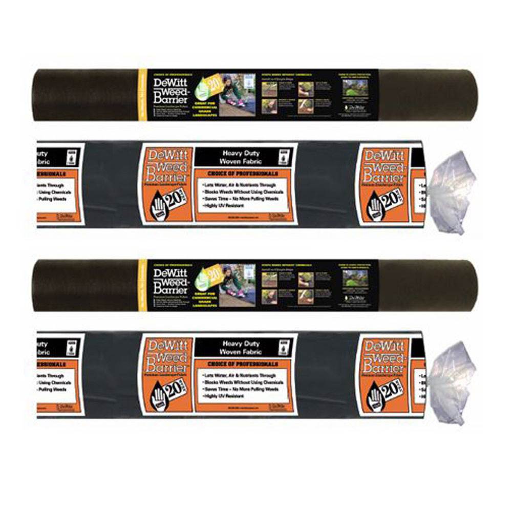 DeWitt 20 Year 4.1-Ounce Landscape Weed Barrier Fabric, 3 x 100 Feet (2 Pack)