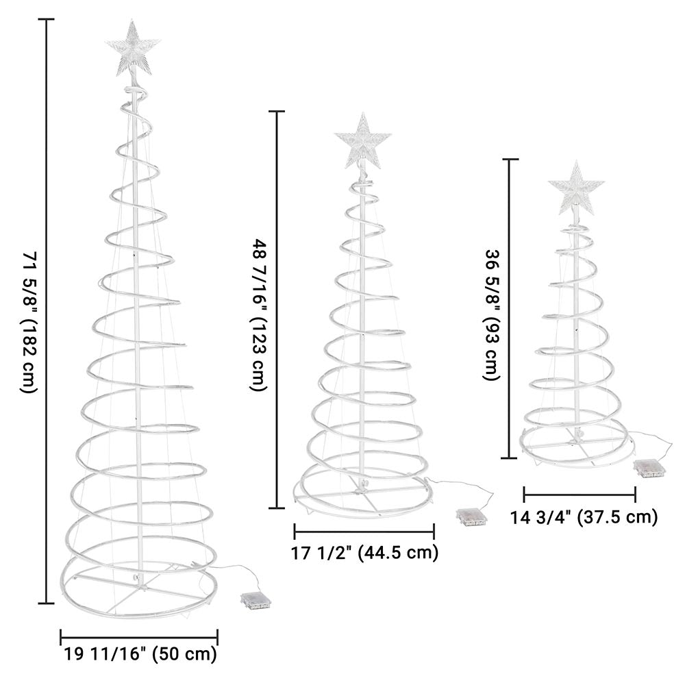 DIY Spiral Christmas Tree Set Battery Powered-6ft 4ft 3ft included