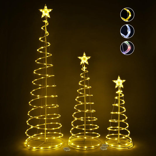 DIY Spiral Christmas Tree Set Battery Powered-6ft 4ft 3ft included