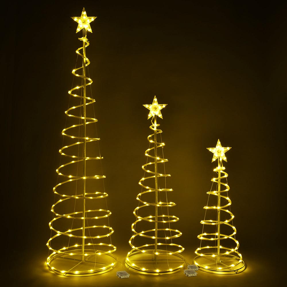 DIY Spiral Christmas Tree Set Battery Powered-6ft 4ft 3ft included