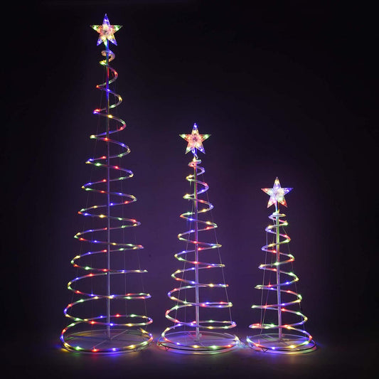 DIY Spiral Christmas Tree Set USB Powered-6ft 4ft 3ft included