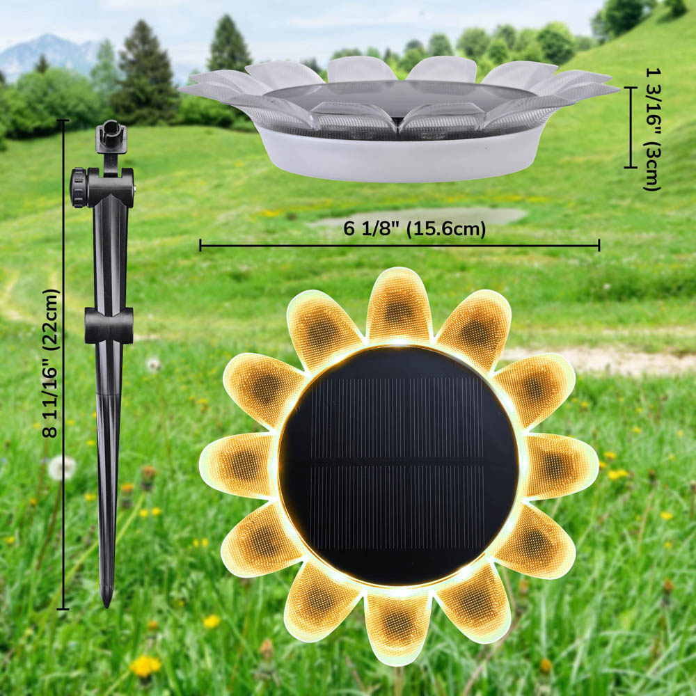 DIY Solar Sunflower Yard Light RGB for Garden Fence Pool