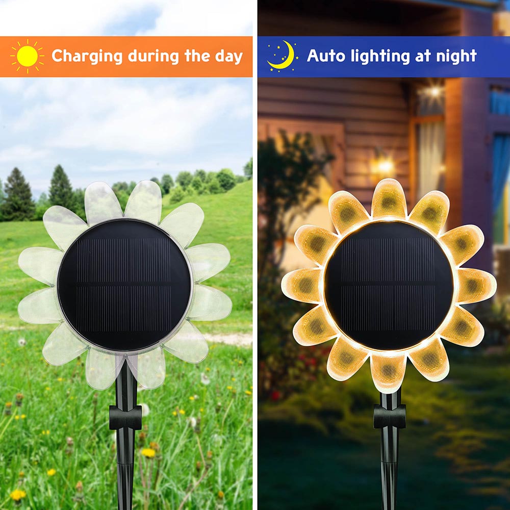 DIY Solar Sunflower Yard Light RGB for Garden Fence Pool