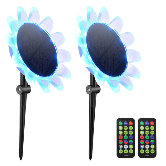 DIY Solar Sunflower Yard Light RGB for Garden Fence Pool