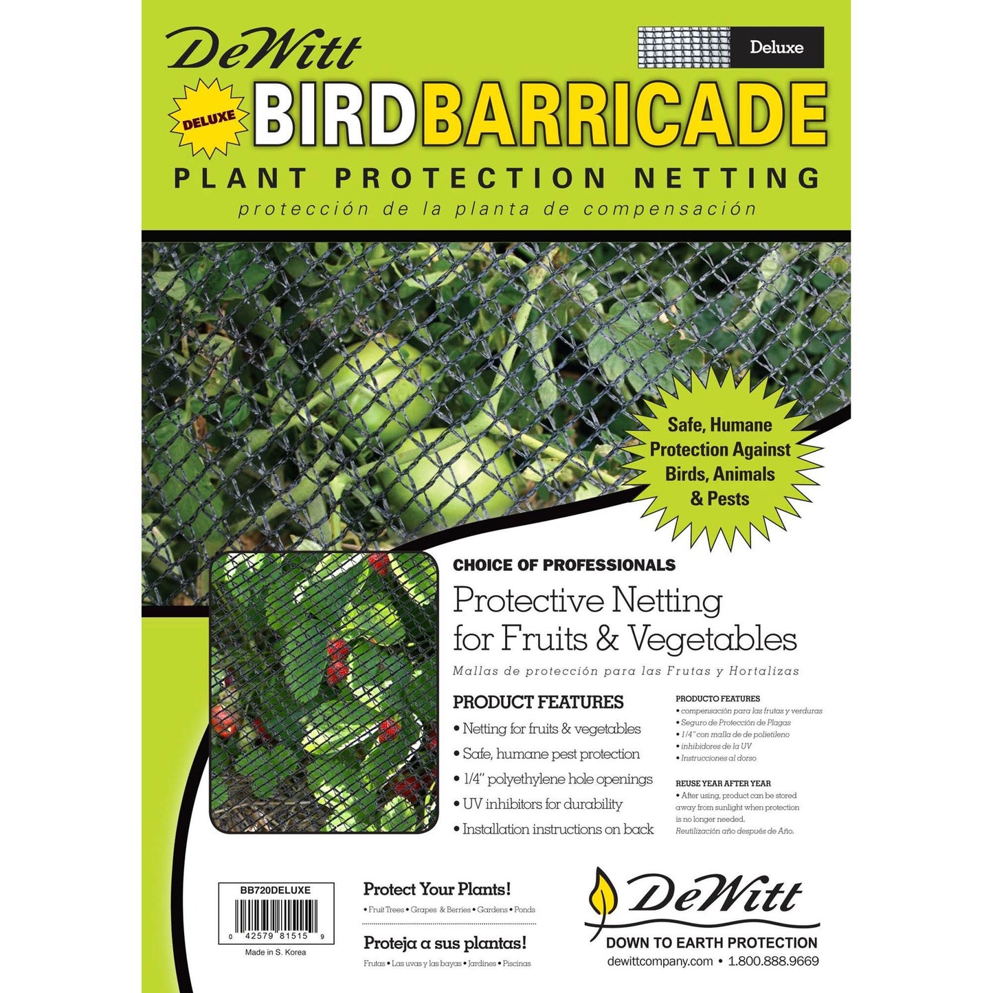 DeWitt 14 Foot Garden Bird Barricade Plant Protector Deluxe Netting (2 Pack)