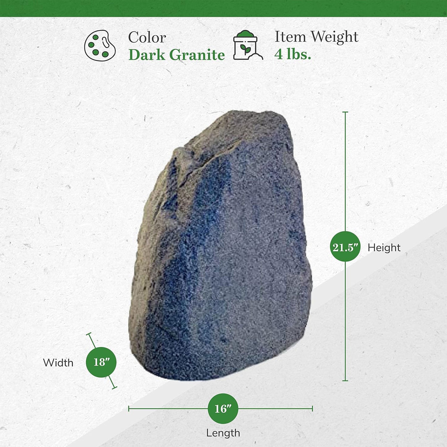 Algreen Rock Cover Decor Weatherproof Outdoor Garden Accent, Granite (4 Pack)