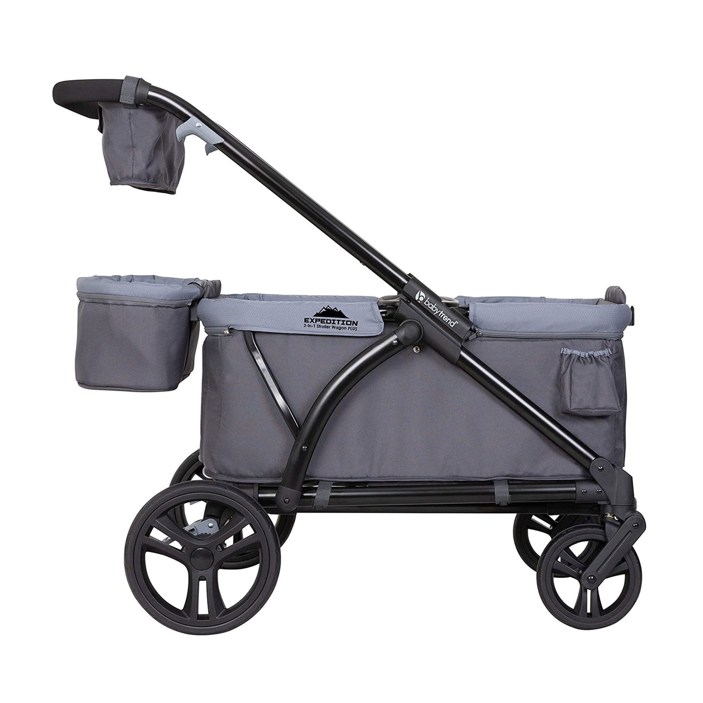 Baby Trend Expedition 2 in 1 Push or Pull Stroller Wagon Plus w/ Canopy, Grey