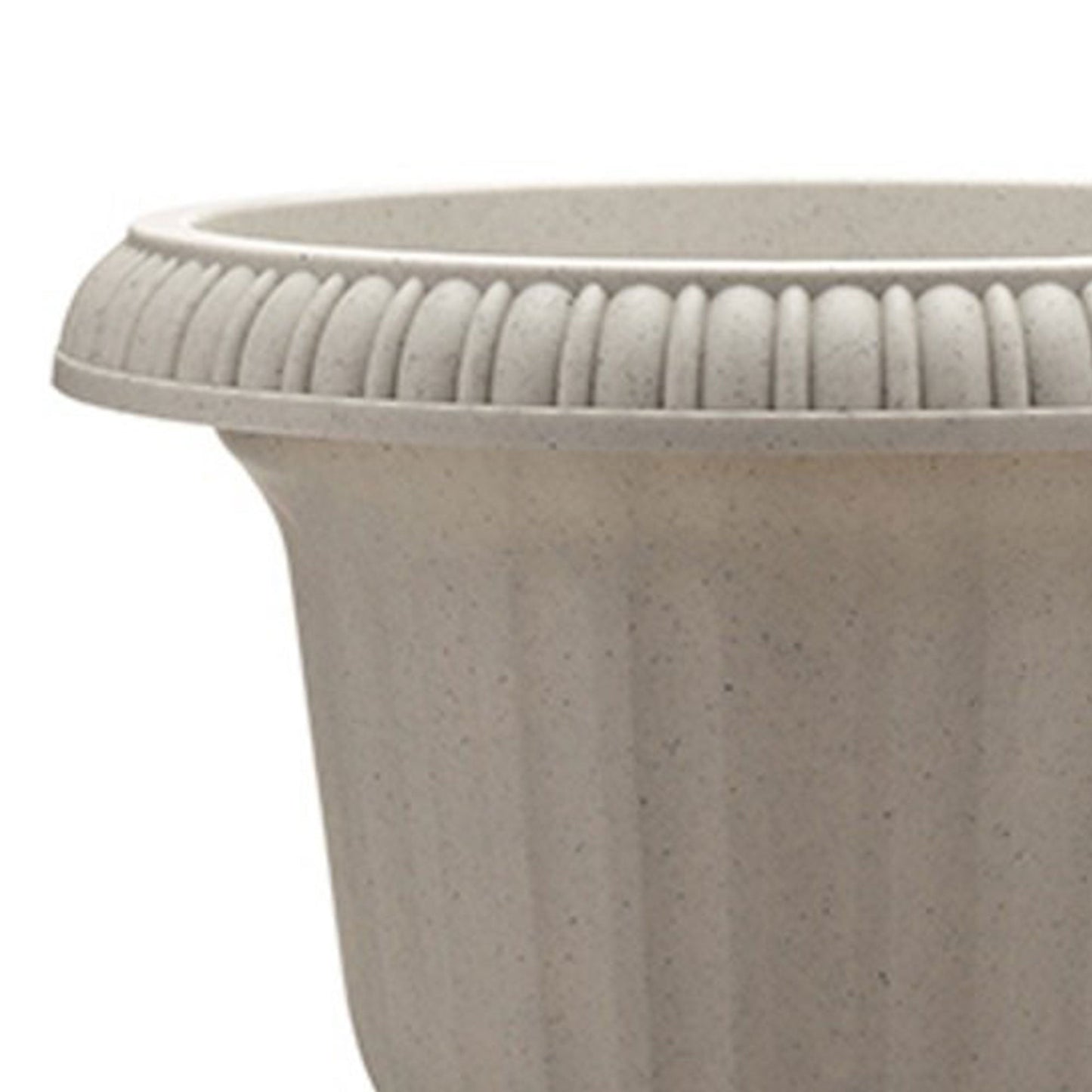 Southern Patio 14" Outdoor Lightweight Resin Utopian Urn Planter, Stone (2 Pack)