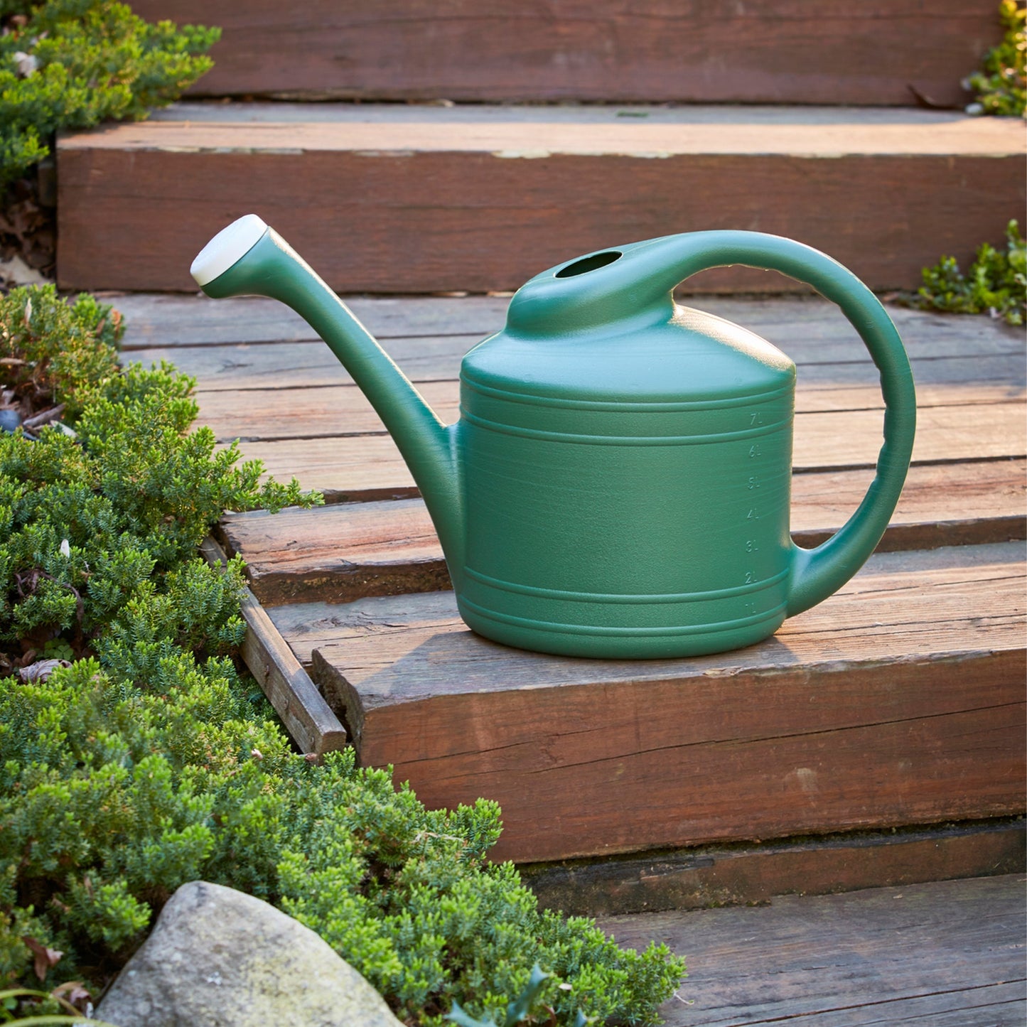 Southern Patio Large 2 Gallon Plastic Rainfall Garden Plant Watering Can, Green