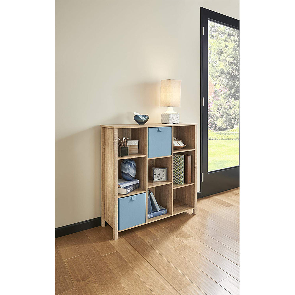 ClosetMaid Freestanding Premium 9-Cube Storage Organizer Bench, Weathered Oak