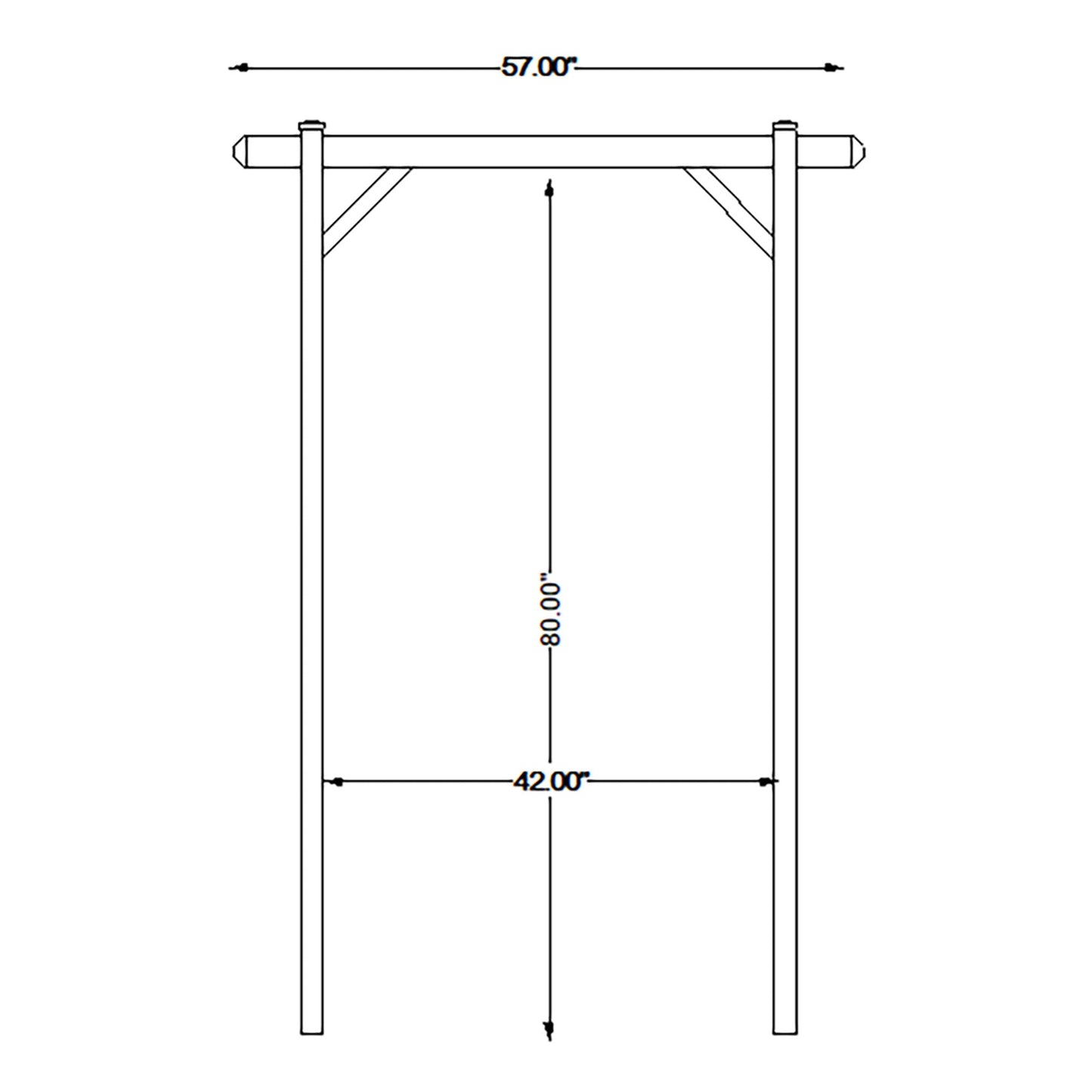 Dura-Trel Elmwood Arbor 57" x 84" PVC Outdoor Garden Arch Lattice Trellis, White