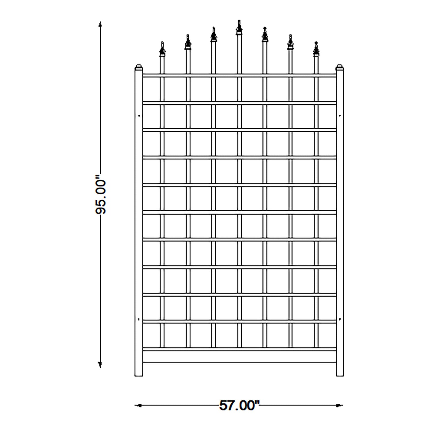 Dura-Trel Winchester 57 x 95 Inch PVC Vinyl Outdoor Garden Patio Trellis, White