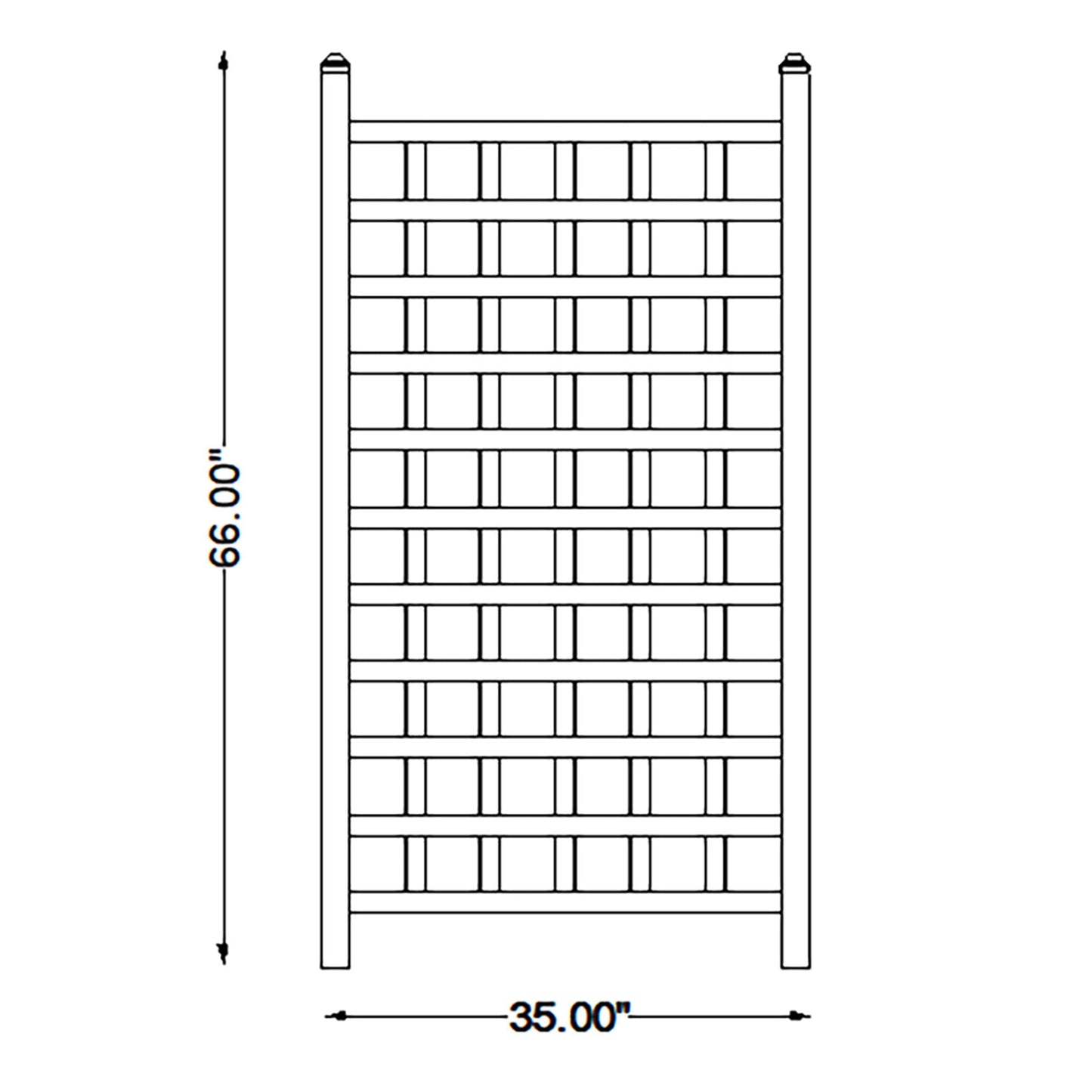 Dura-Trel Country Garden 35 x 66 Inch Vinyl Outdoor Garden Patio Trellis, White