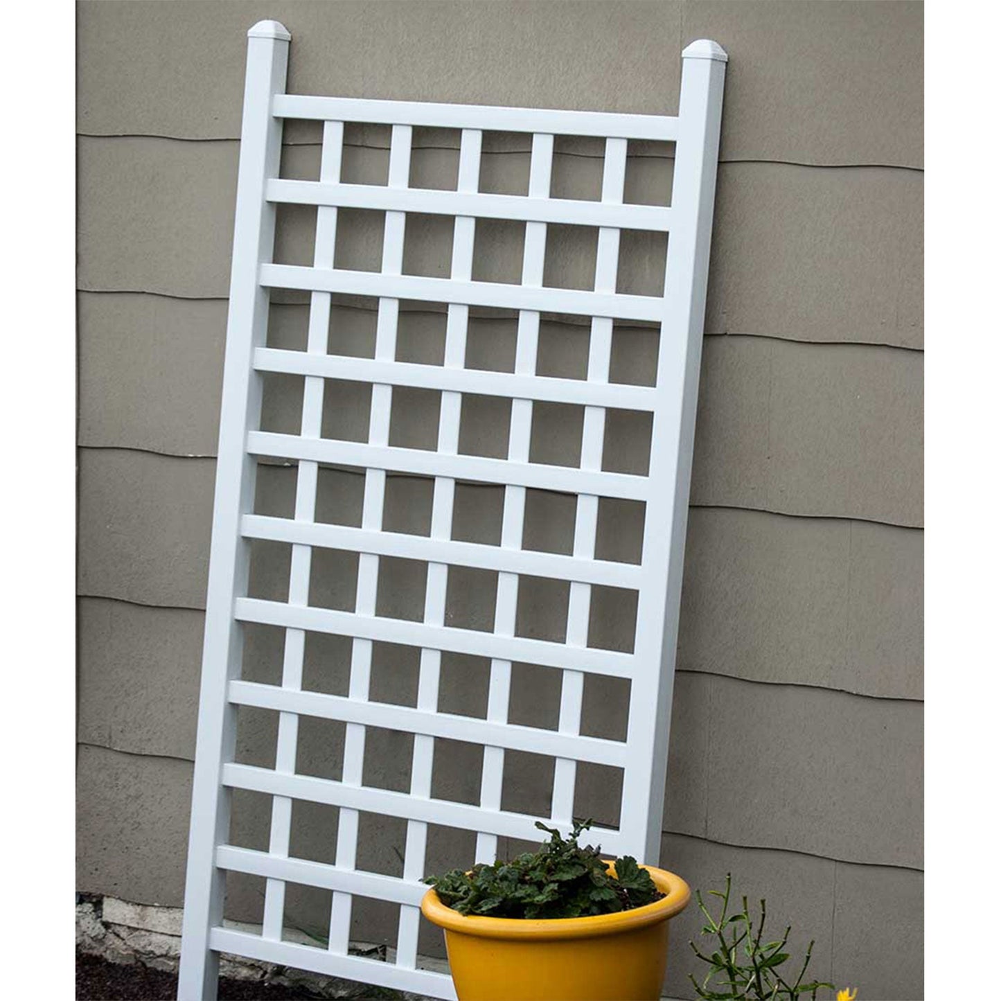 Dura-Trel Country Garden 35 x 66 Inch Vinyl Outdoor Garden Patio Trellis, White