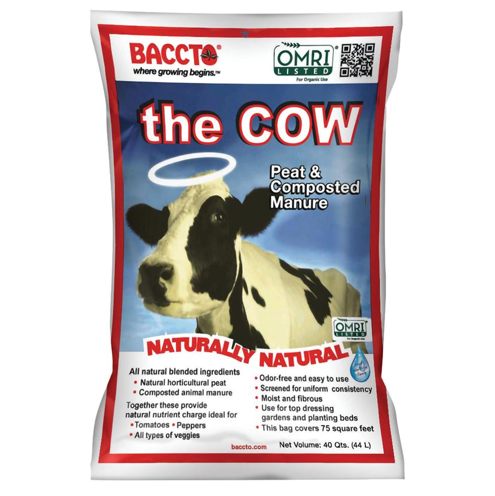 Baccto Wholly Cow Horticulture Peat & Composted Manure, 40 Quarts (8 Pack)