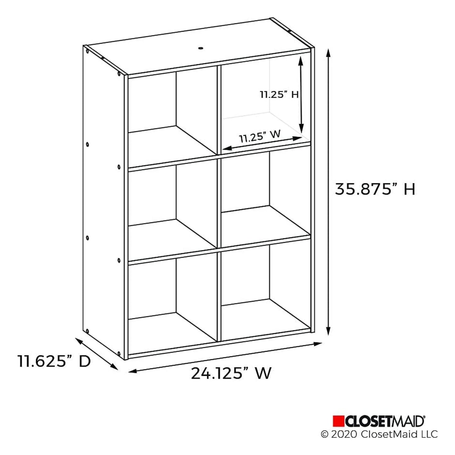 Closetmaid Decorative Home Stackable 6 Cube Cubeicals Organizer Storage, White