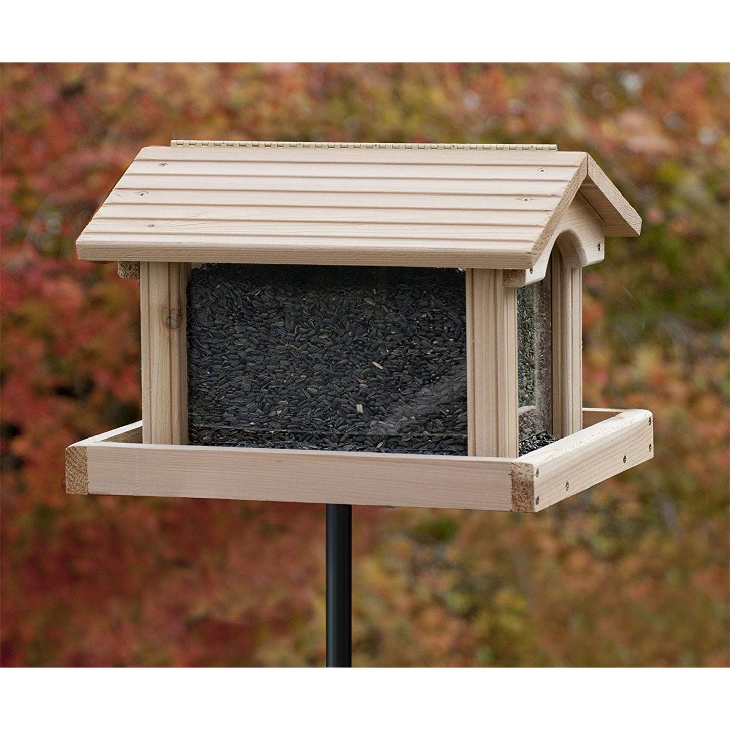 Woodlink PRO4 Premier Large Capacity Ranch Style Red Cedar Wood Bird Feeder