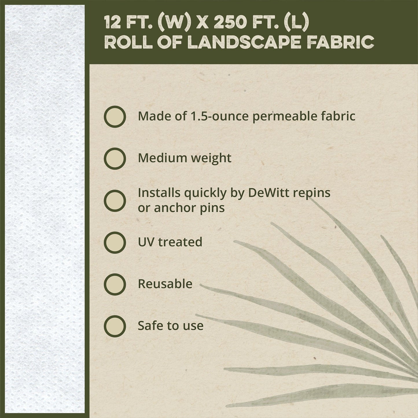 DeWitt N-Sulate 12' x 250' Plant Cover Freeze Protection Frost Blanket, (5 Pack)