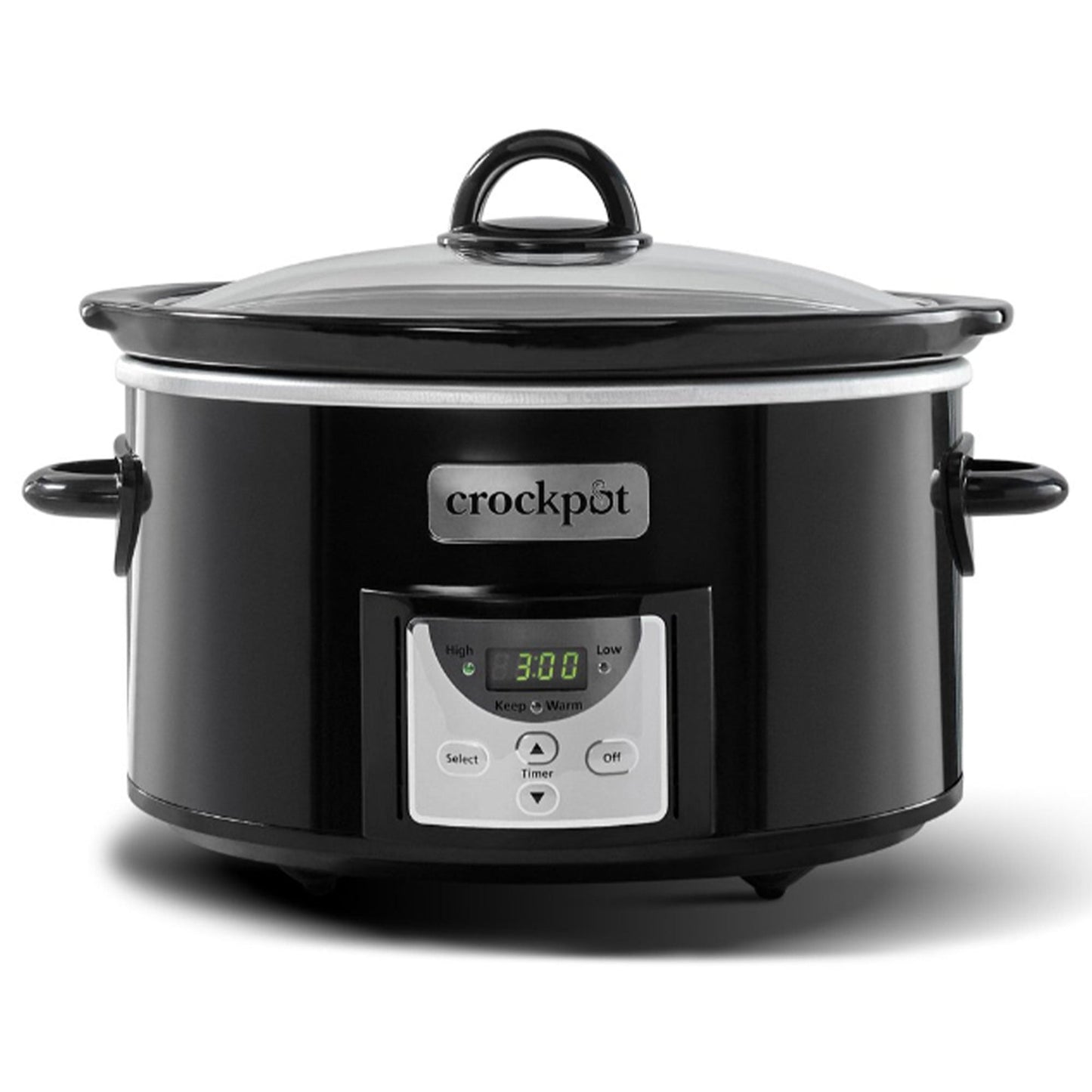 Crock-Pot 4 Quart Digital Count Down Food Slow Cooker Kitchen Appliance, Black