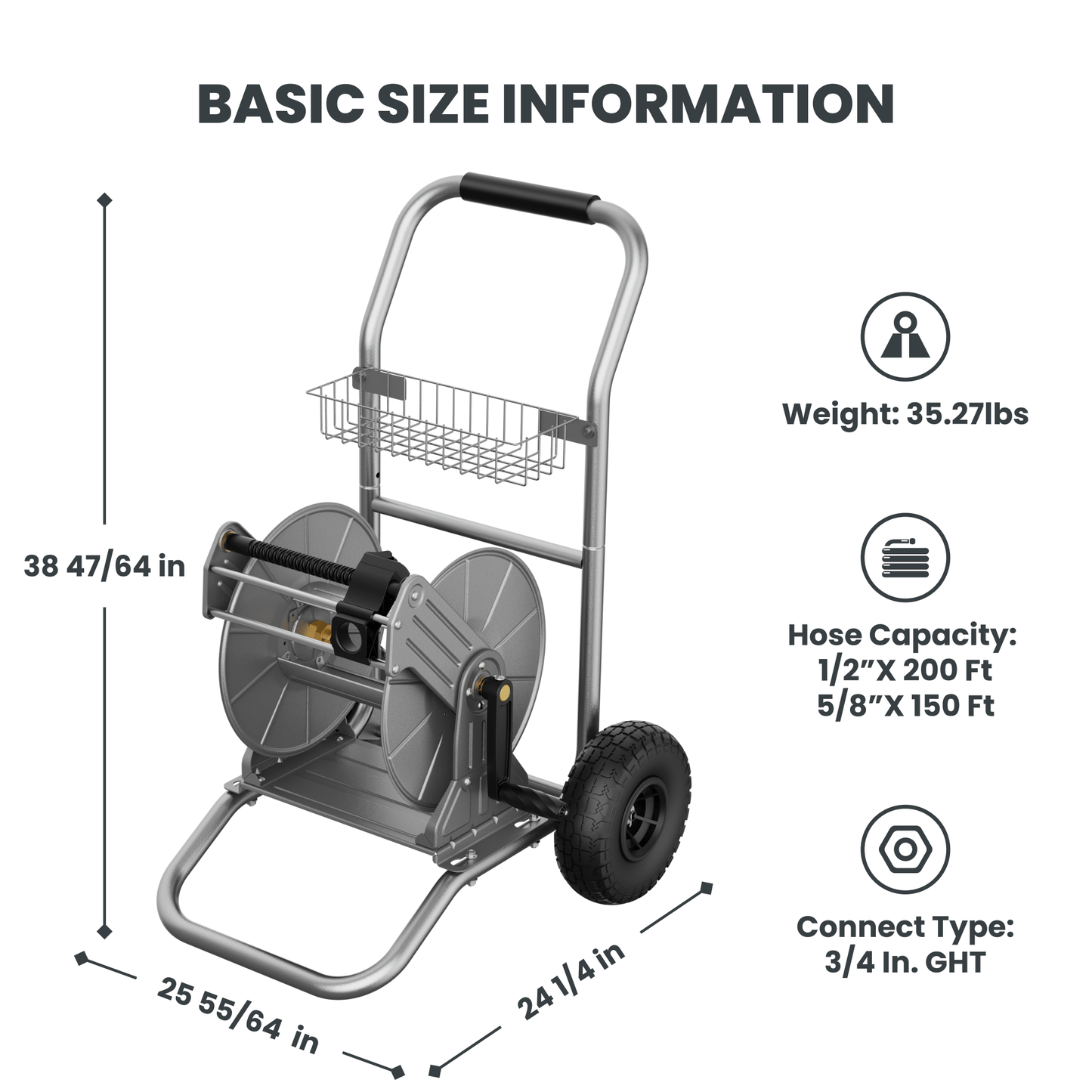 Garden Hose Reel Cart-2 Wheels