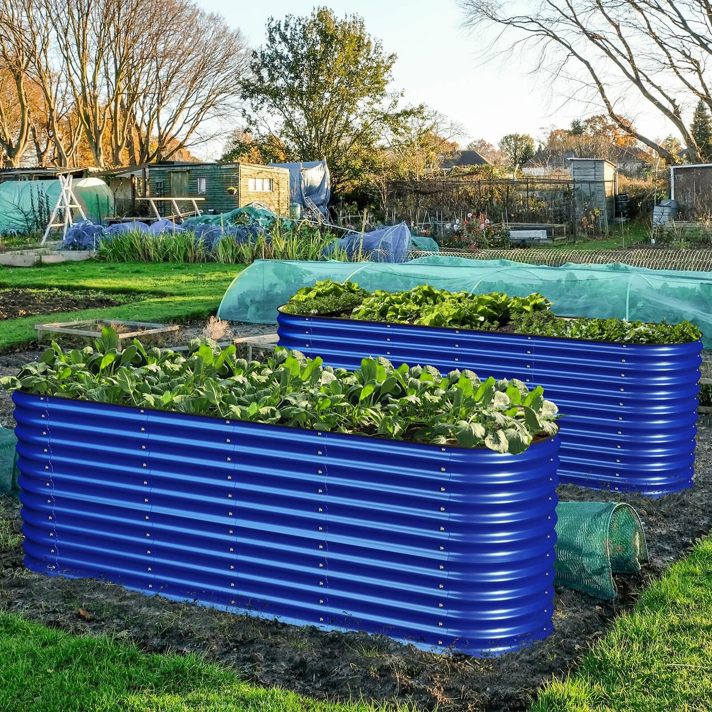 32" Tall, 12-in-1 Raised Garden Bed, in Cobalt Blue