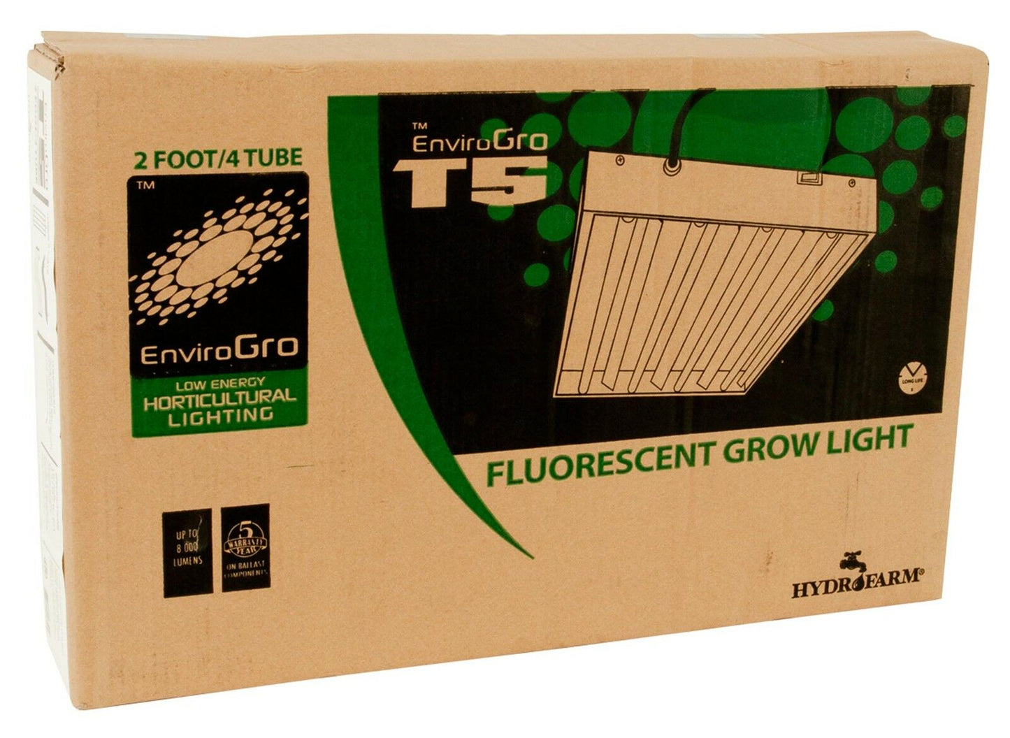 AgroBrite FLT24 4-Tube Hydroponic 2' Grow 96W Light Fixture with Bulbs, White