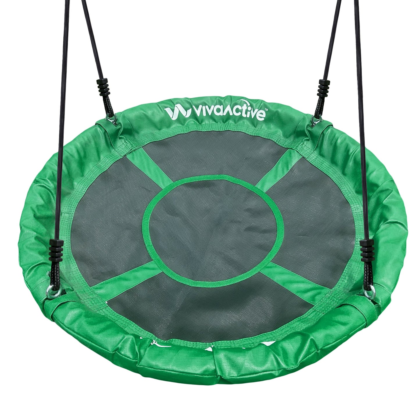 gobaplay Round Platform Tree Swing with Adjustable Polyethylene Rope, Green