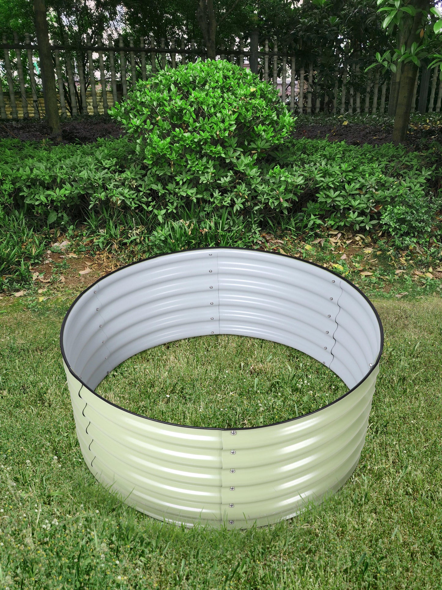 17" Tall x 42" Round Raised Garden Bed, in Sage Green