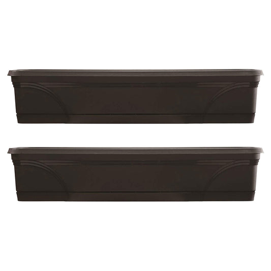 Southern Patio 36 Inch Medallion Hanging Windowsill Garden Box Planter (2 Pack)