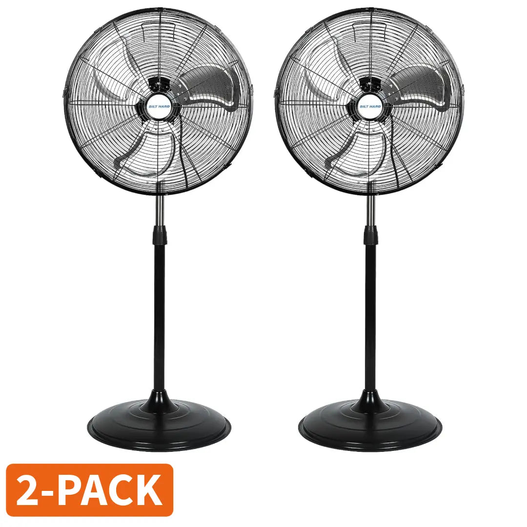 20" High Velocity Pedestal Fan, 5200 CFM 3-Speed Industrial Oscillating Stand Fan with Aluminum Blades, Heavy Duty Standing Shop Fan