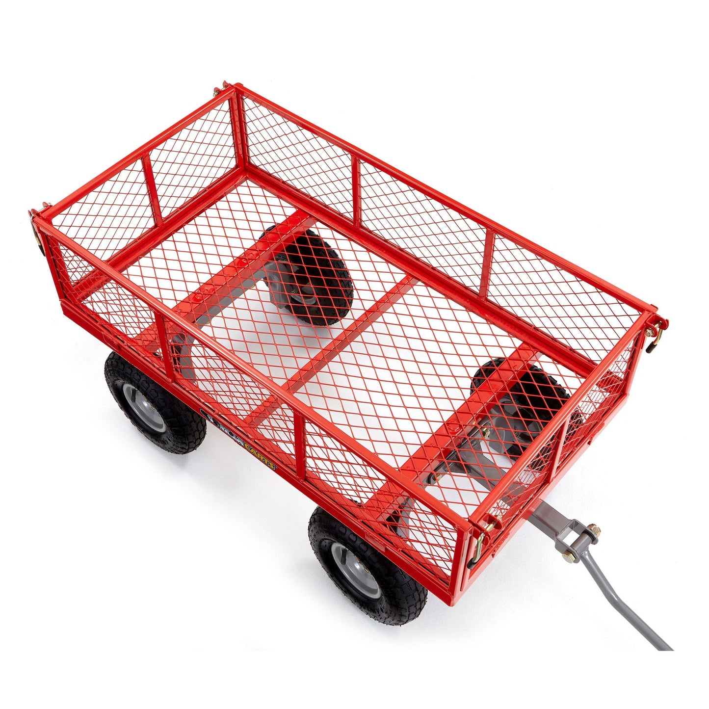 Gorilla Cart 800 Pound Capacity Heavy Duty Steel Mesh Utility Wagon Cart, Red