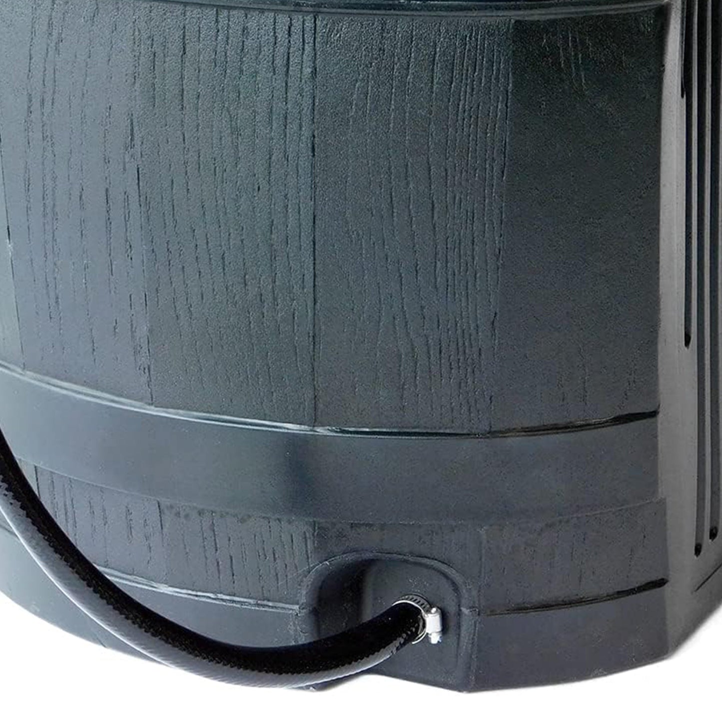 FCMP Outdoor RC45 45 Gallon Outdoor Rain Water Catcher Barrel Container, Black