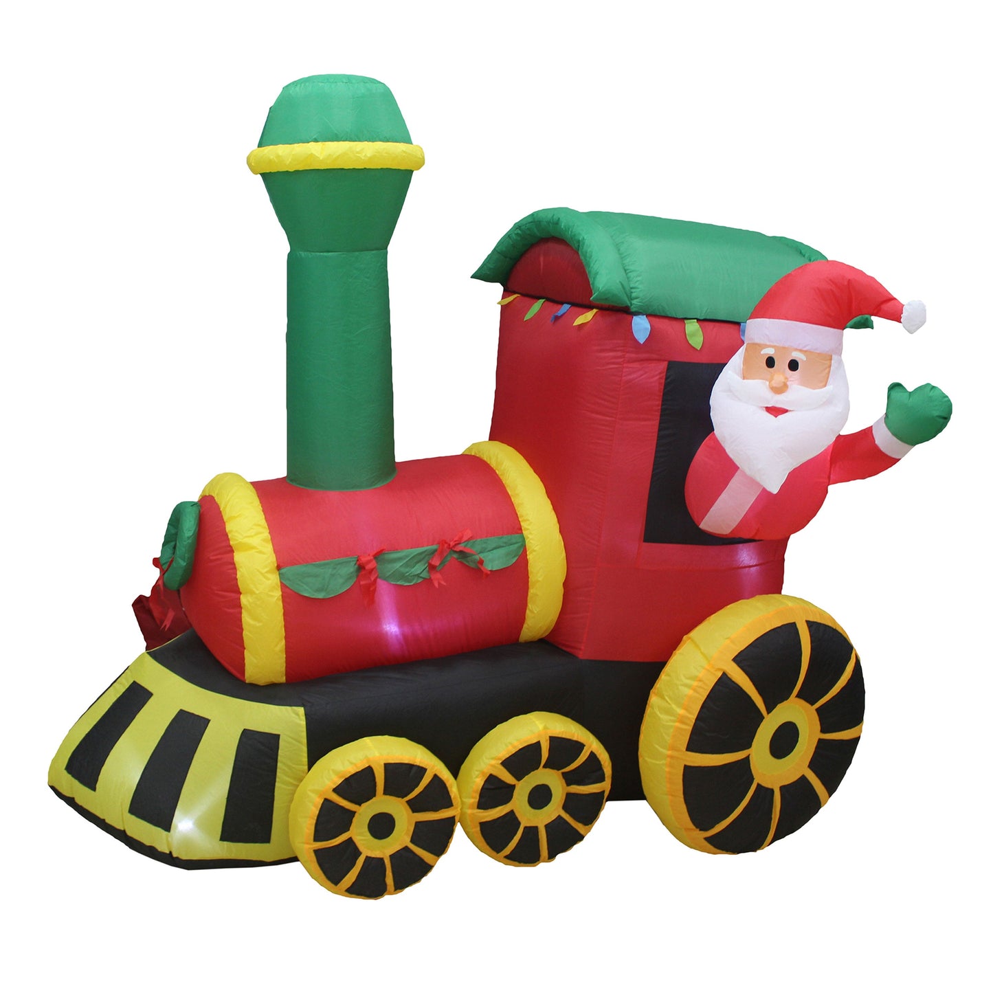 A Holiday Company 6.5 Ft Tall Inflatable Santa Holiday Train Lawn Decoration