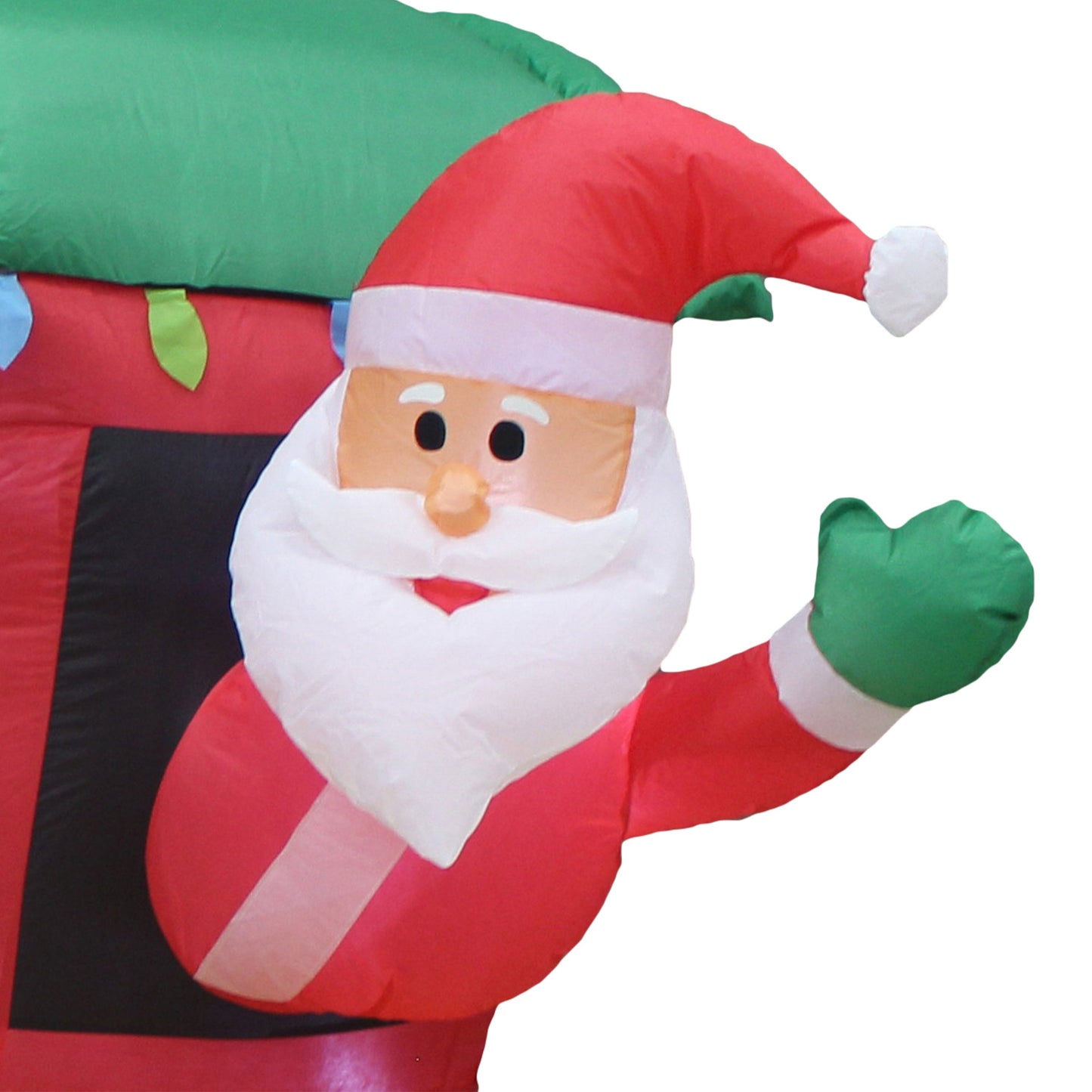 A Holiday Company 6.5 Ft Tall Inflatable Santa Holiday Train Lawn Decoration