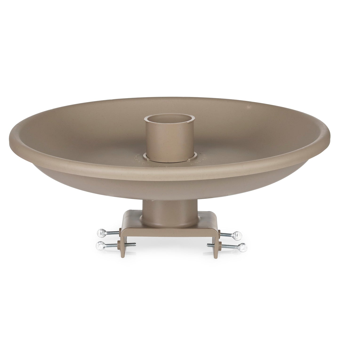 Farm Innovators 150W Outdoor Plastic Heated Birdbath w/Deck Mount & Perch, Tan