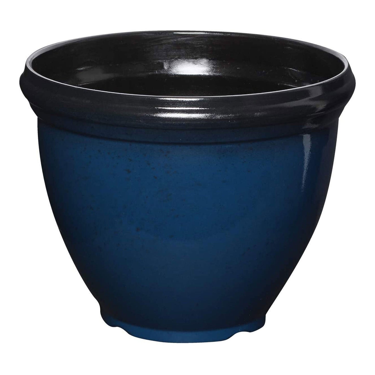 Southern Patio Heritage Outdoor Round Glossy Resin Planter, Monaco Blue (3 Pack)