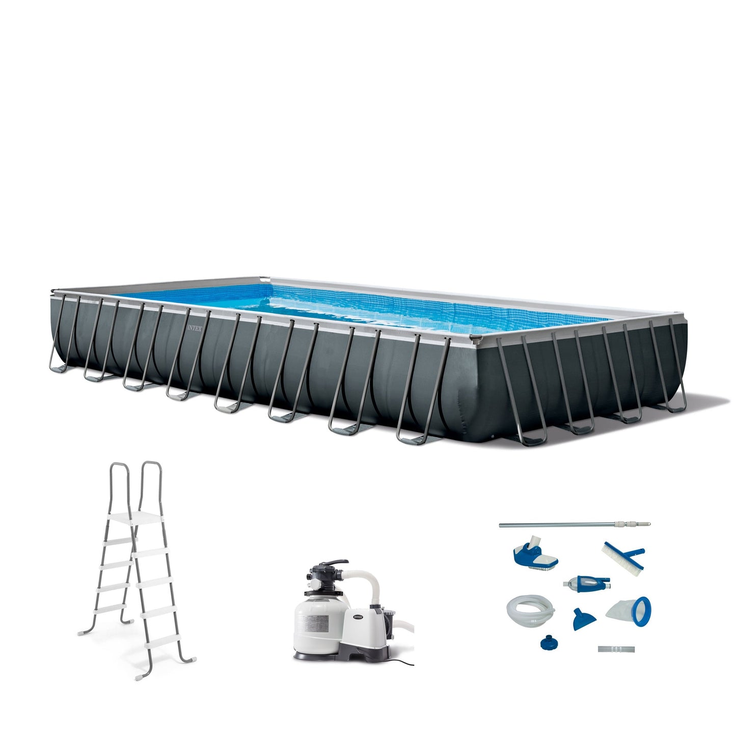 Intex 32ft x 16ft x 52in Ultra XTR Rectangular Pool Set with Maintenance Kit