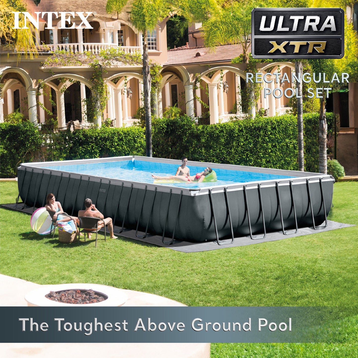 Intex 32ft x 16ft x 52in Ultra XTR Rectangular Pool Set with Maintenance Kit