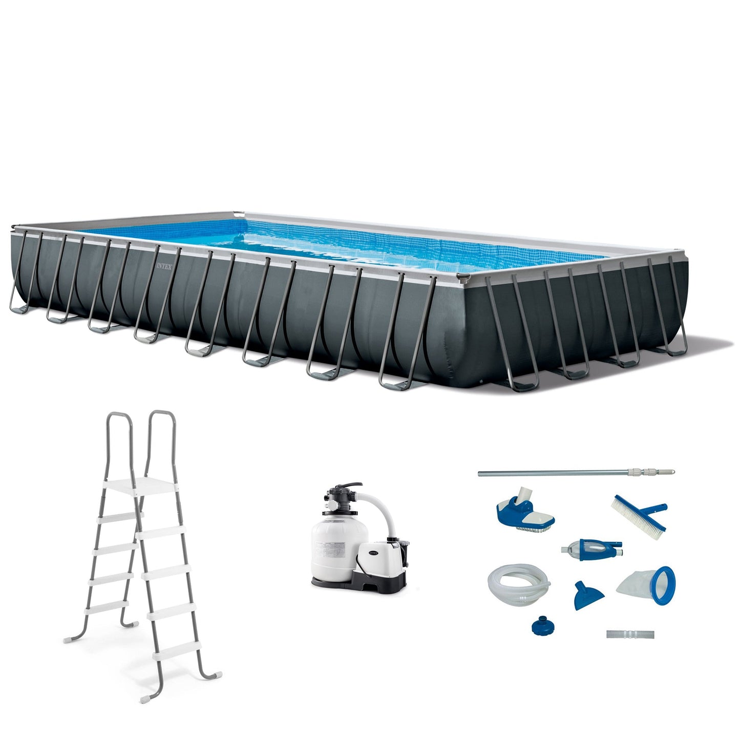 Intex 32ft x 16ft x 52in Ultra XTR Rectangular Swimming Pool and Maintenance Kit