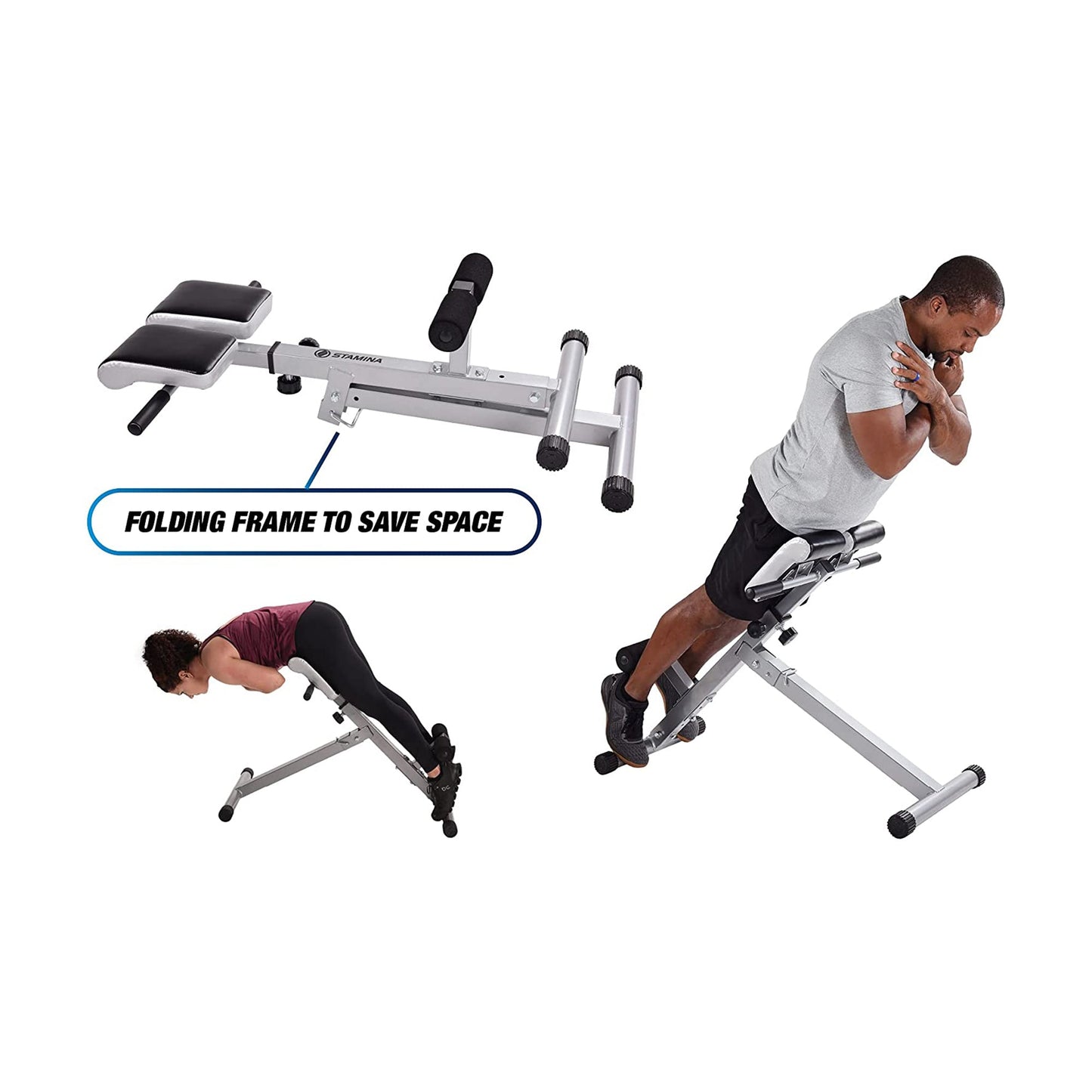 Stamina Products 2014 Adjustable Hyperextension Padded Fitness Exercise Bench