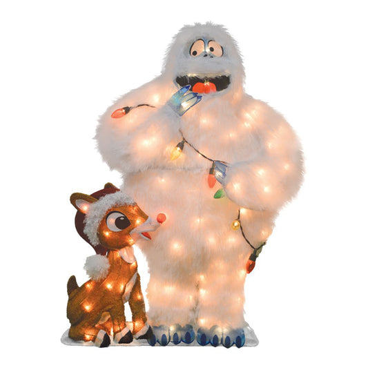 ProductWorks 32" Rudolph & Bumble Pre-Lit Christmas Yard Ornament Holiday Decor