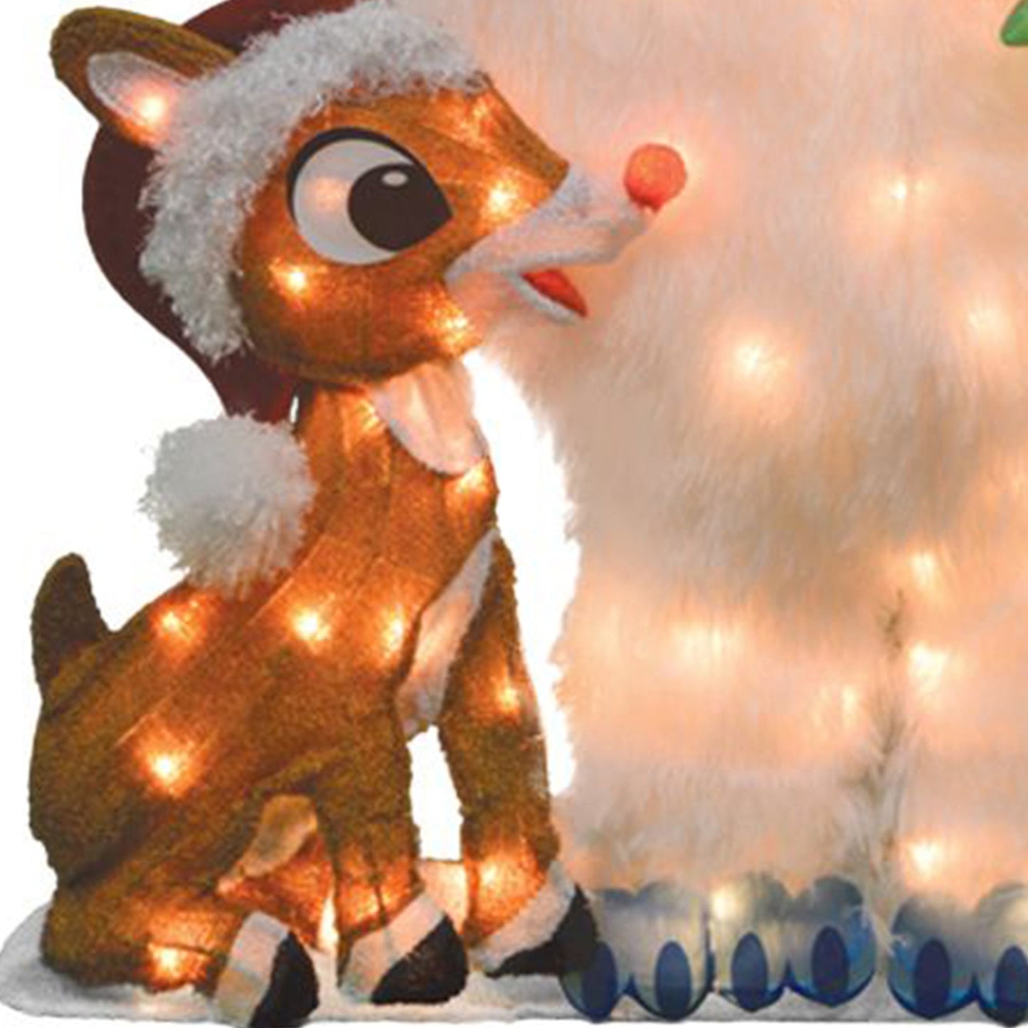 ProductWorks 32" Rudolph & Bumble Pre-Lit Christmas Yard Ornament Holiday Decor