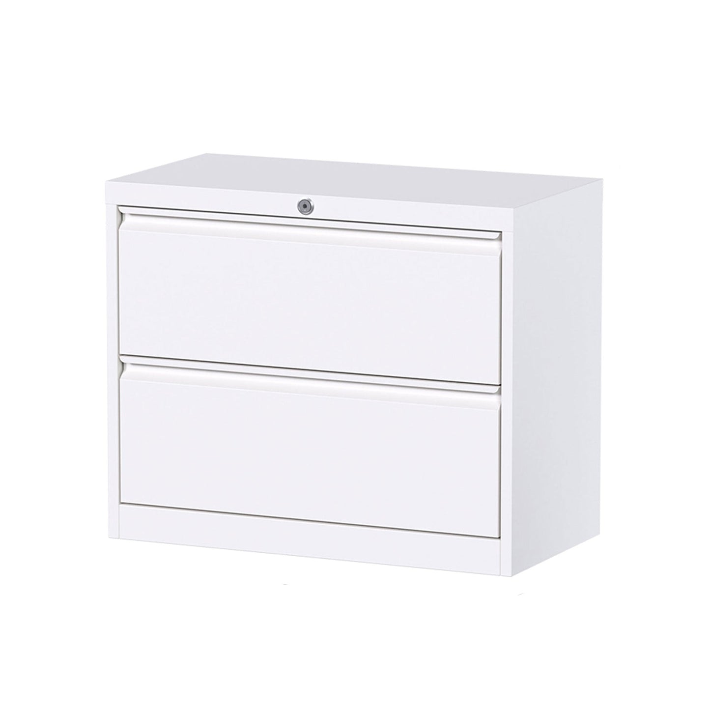 Aobabo 35" Locking 2 Drawer Metal Office Storage Organizer Filing Cabinet, White